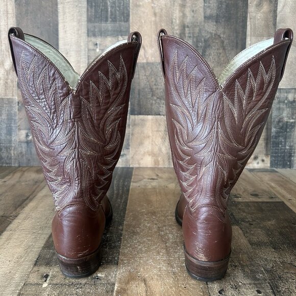 Dan Post Vintage Classic Brown Western Cowboy Boots Mens 12 - Picture 10 of 12